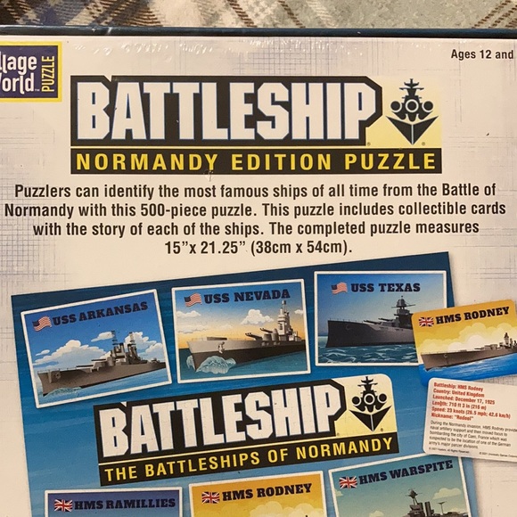 Battleship 500 pc puzzle & collectible cards NIB Military Memorial Day Veteran - Picture 4 of 8